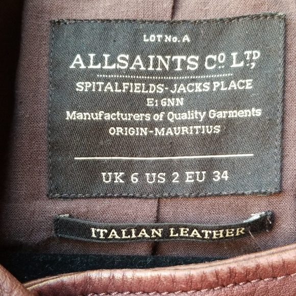ALL SAINTS Co. Leather Jacket. - Picture 2 of 6
